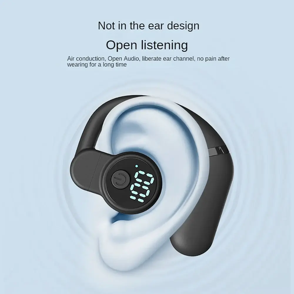 Wireless Ear Hook Headset Bluetooth 5.4 Earphone 180 Rotation HiFi Stereo Noise Reduction Headphone Sports Waterproof Earbud