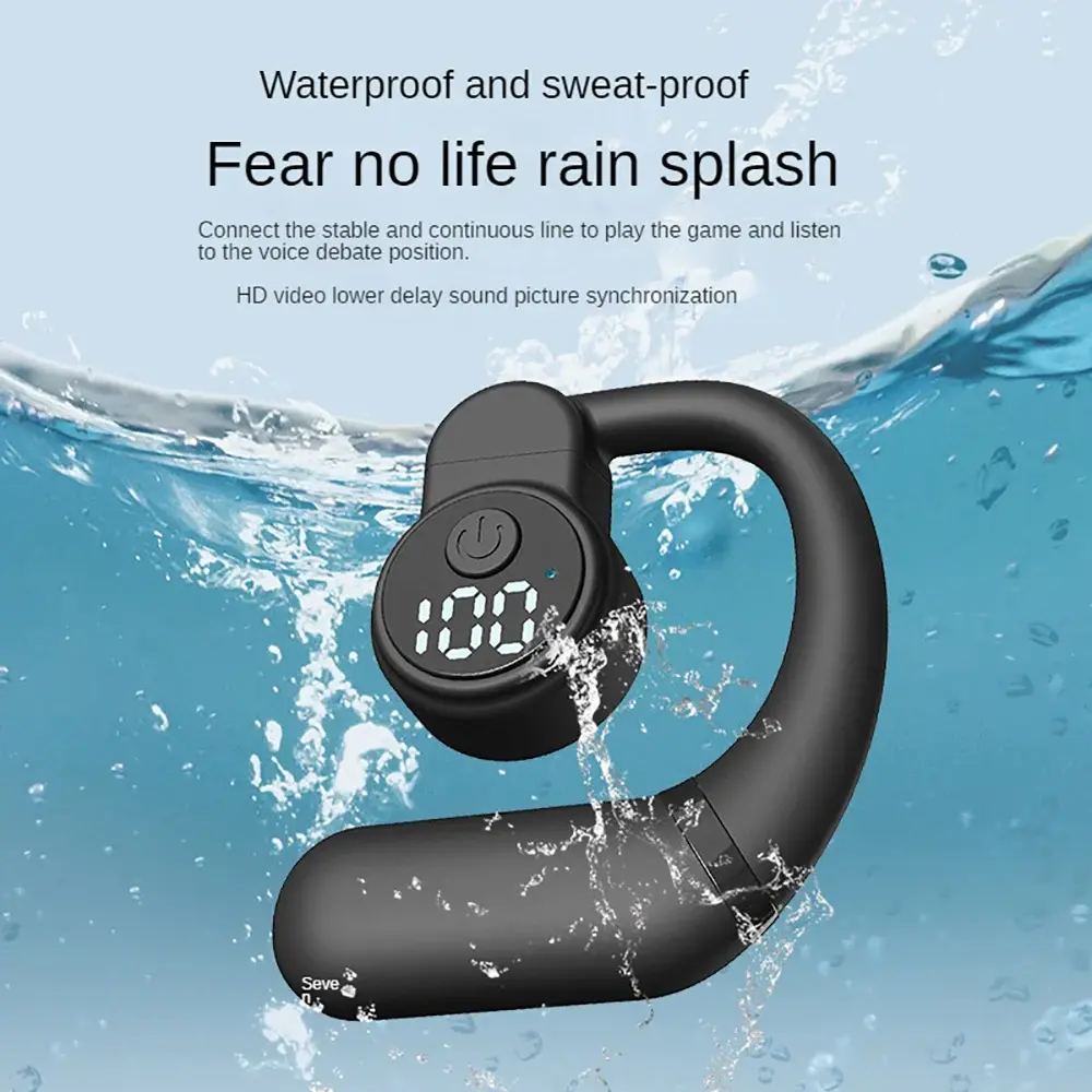 Wireless Ear Hook Headset Bluetooth 5.4 Earphone 180 Rotation HiFi Stereo Noise Reduction Headphone Sports Waterproof Earbud