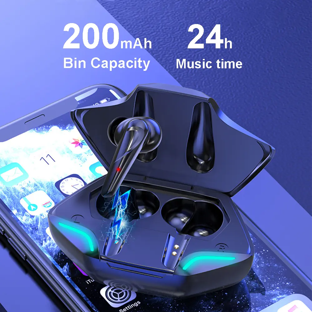 Bluetooth Earphones in-ear Wireless Headphones E-sports Gaming Headsets with Mic Low Latency HiFi Stereo for Xiaomi Huawei