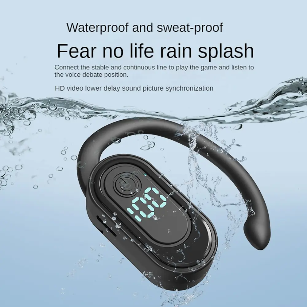 Bluetooth 5.4 Headphones Ear Hook Earphone HiFi Stereo Noise Reduction Wireless Headset Waterproof Earbud for Huawei Xiaomi