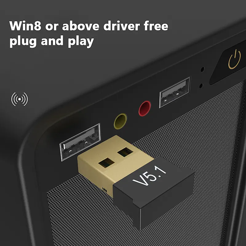 USB Bluetooth 5.1 Adapter Wireless Audio Transmitter Receiver Bluetooth Audio Receiver USB Dongle USB Adapter for PC Computer