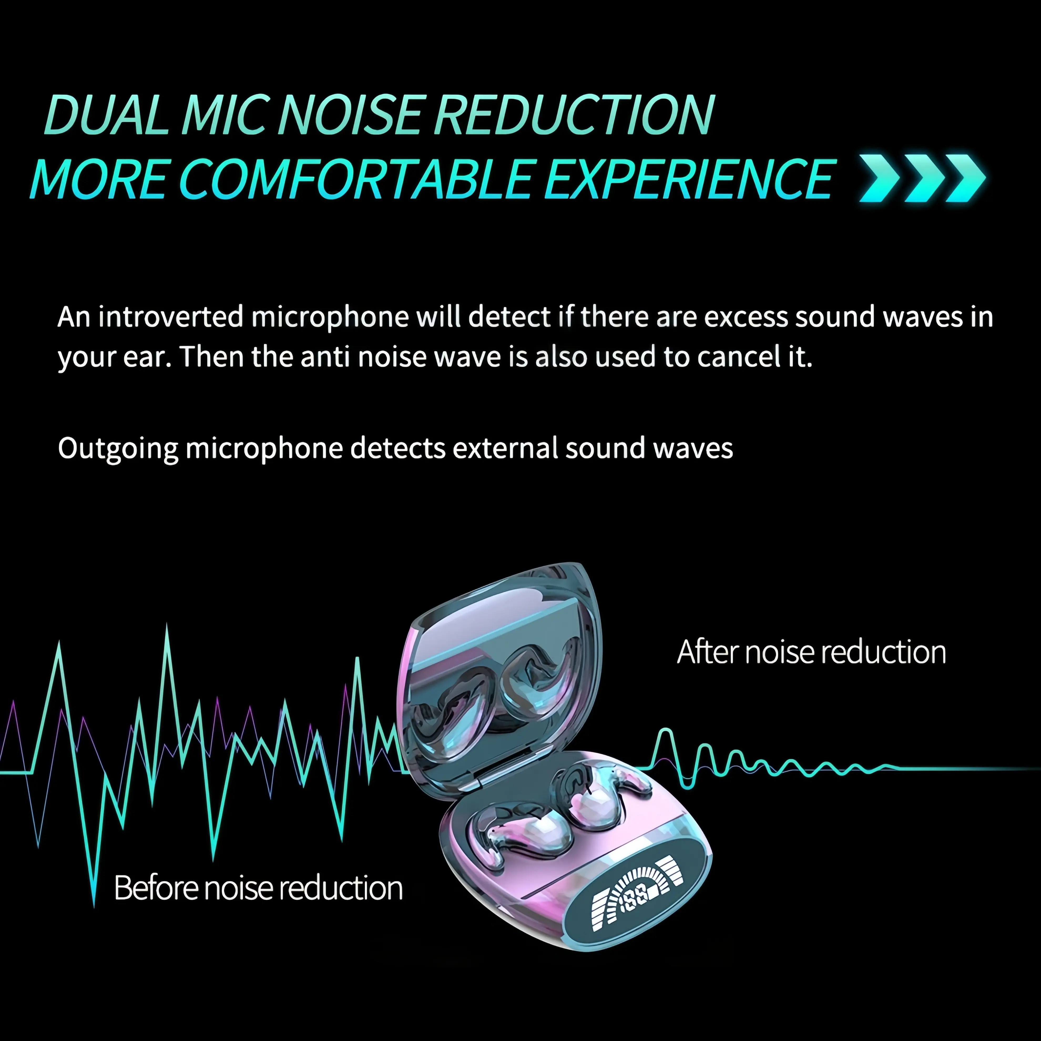 Bluetooth 5.3 Headphones Invisible Sleep Earphones Mini Wireless Headsets HiFi Stereo Noise Reduction Earbuds for XIAOMI iPhone