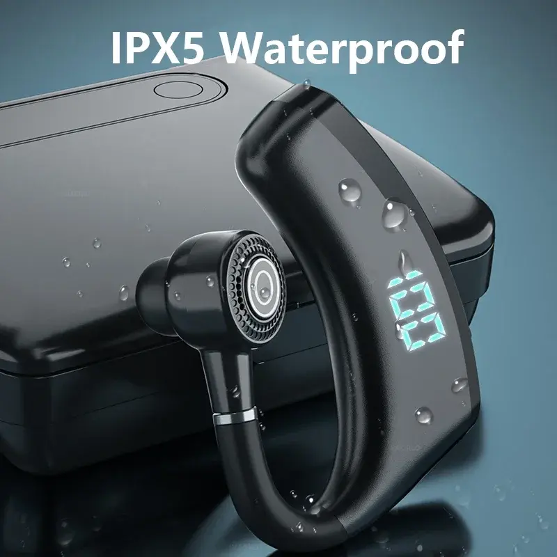 Wireless Headphone Bluetooth 5.2 Earphone Ear Hook Headset  LED Display Business HiFi Stereo Waterproof Earbud for Xiaomi
