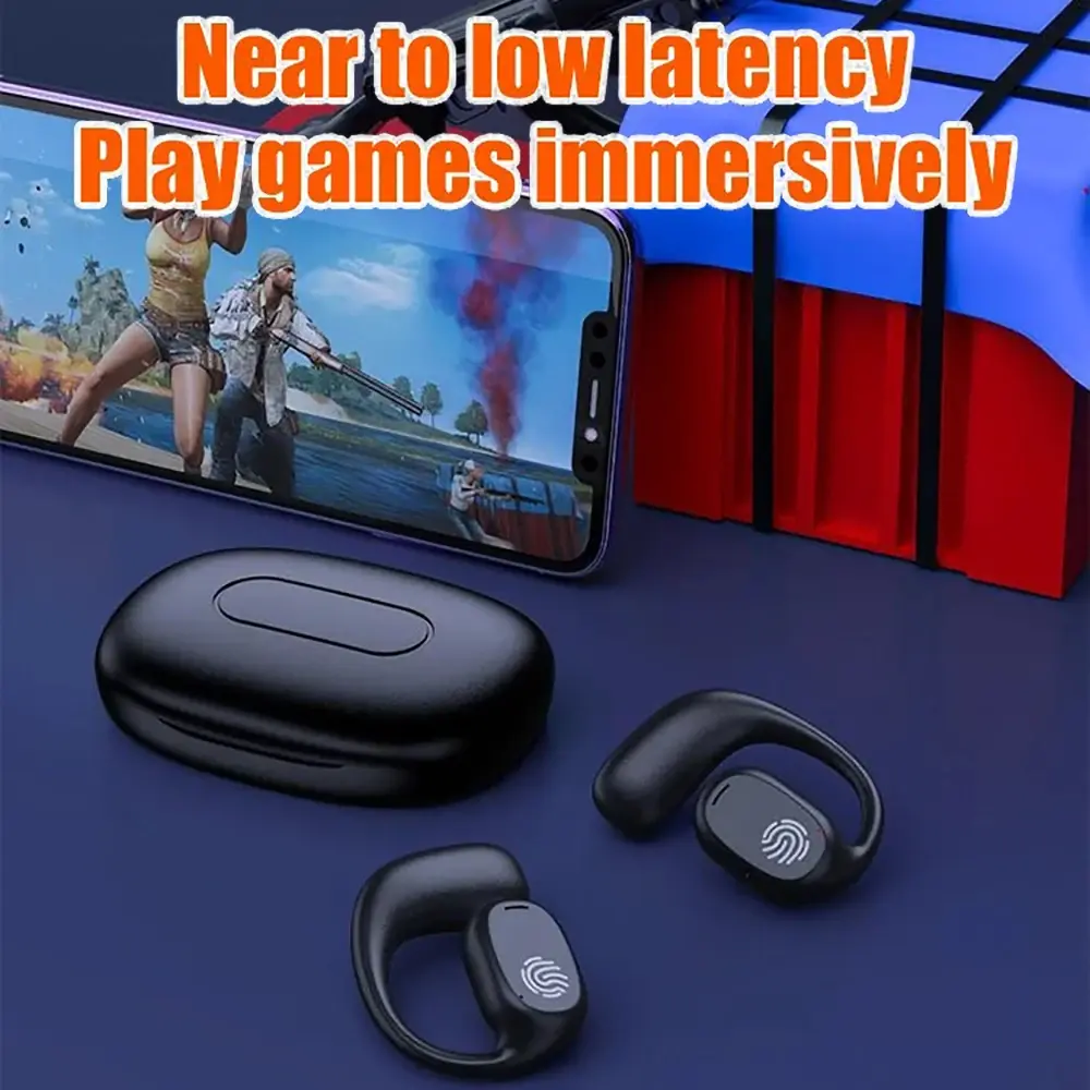 Bluetooth 5.3 Headphones Ear Hook Headsets TWS Wireless Earphones LED Display Waterproof HiFi Stereo Noise Reduction Earbuds