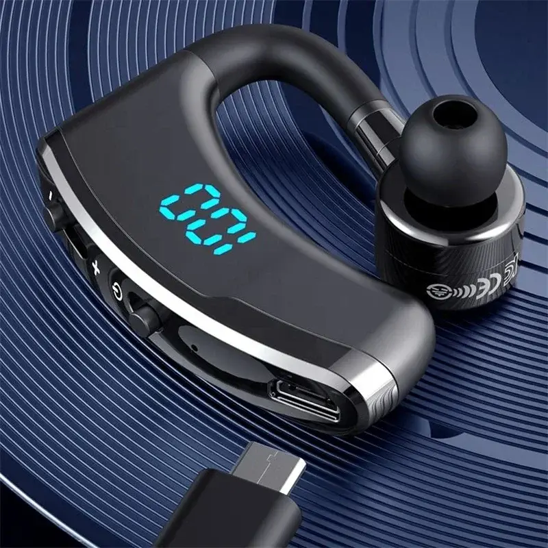 Wireless Headphone Bluetooth 5.2 Earphone Ear Hook Headset  LED Display Business HiFi Stereo Waterproof Earbud for Xiaomi