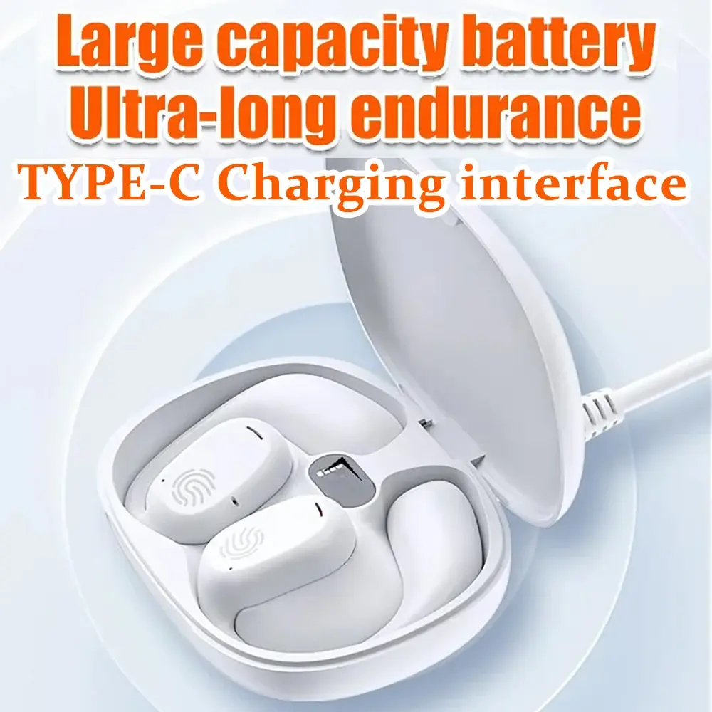 Bluetooth 5.3 Headphones Ear Hook Headsets TWS Wireless Earphones LED Display Waterproof HiFi Stereo Noise Reduction Earbuds