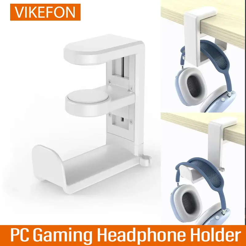 PC Gaming Headphone Stand Headset Hook Holder Hanger Mount With Adjustable 360° Rotating Arm Clamp Desk Mount Universal Bracket
