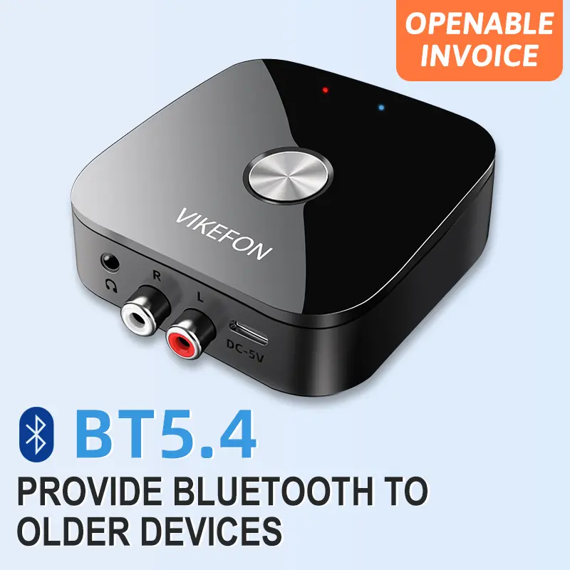 VIKEFON NFC Bluetooth 5.4 Audio Receiver 3.5mm AUX R/L RCA Stereo Lossless Music Wireless Adapter USB U-Disk Play Remote Control