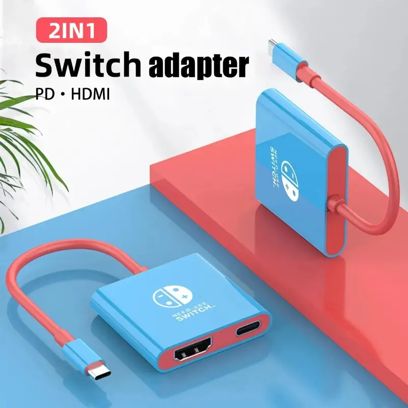 Portable Nintendo Switch Docking Station TYPE-C Hub with HDMI-Compatible Perfect for Travel and Gaming