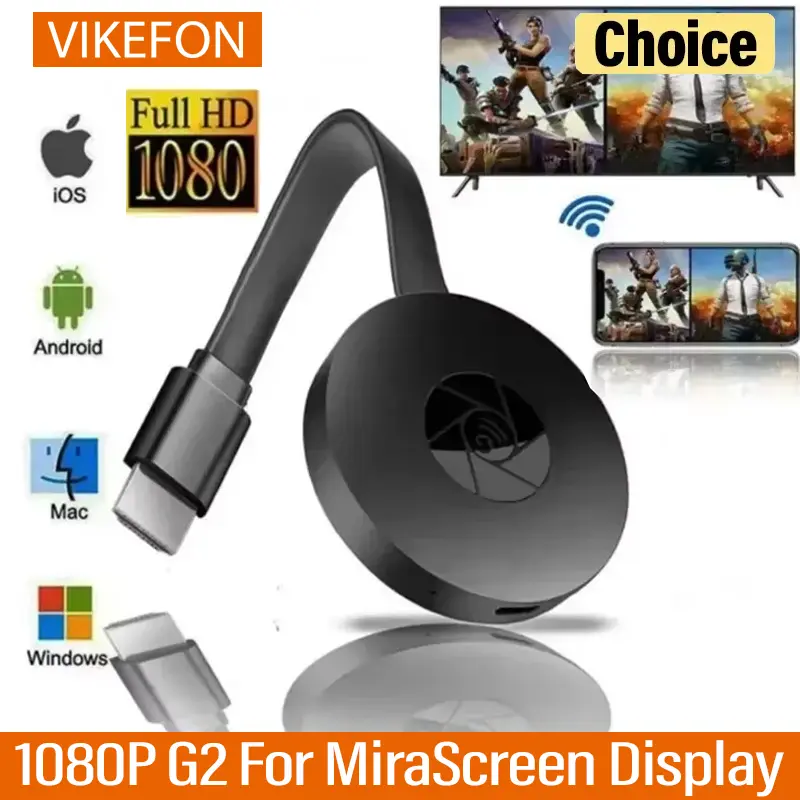 1080P G2 For MiraScreen Display Anycast Wifi HDMI-Compatible Miracast Dongle Compatible For TV Projector Android Mirror Screen