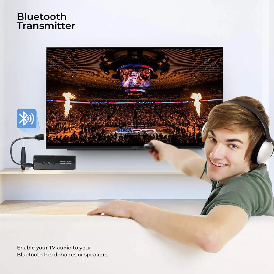 VIKEFON 3 IN 1 Bluetooth Receiver Transmitter Stereo Bluetooth 5.0 4.2 Audio AUX 3.5mm Jack For TV PC Car Kit Wireless Adapter