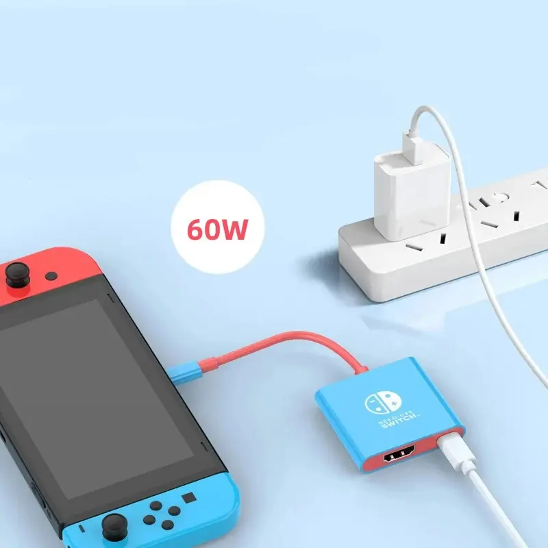 Portable Nintendo Switch Docking Station TYPE-C Hub with HDMI-Compatible Perfect for Travel and Gaming