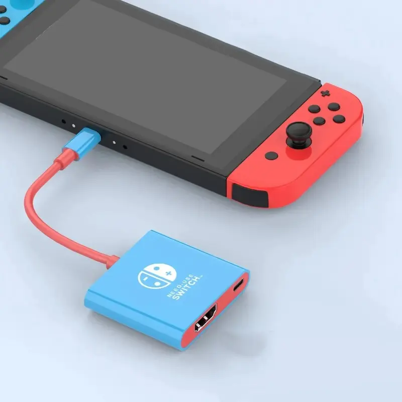 Portable Nintendo Switch Docking Station TYPE-C Hub with HDMI-Compatible Perfect for Travel and Gaming