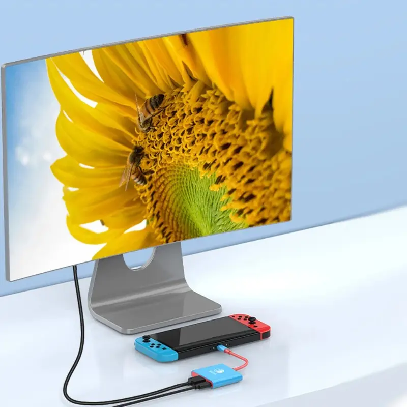 Portable Nintendo Switch Docking Station TYPE-C Hub with HDMI-Compatible Perfect for Travel and Gaming
