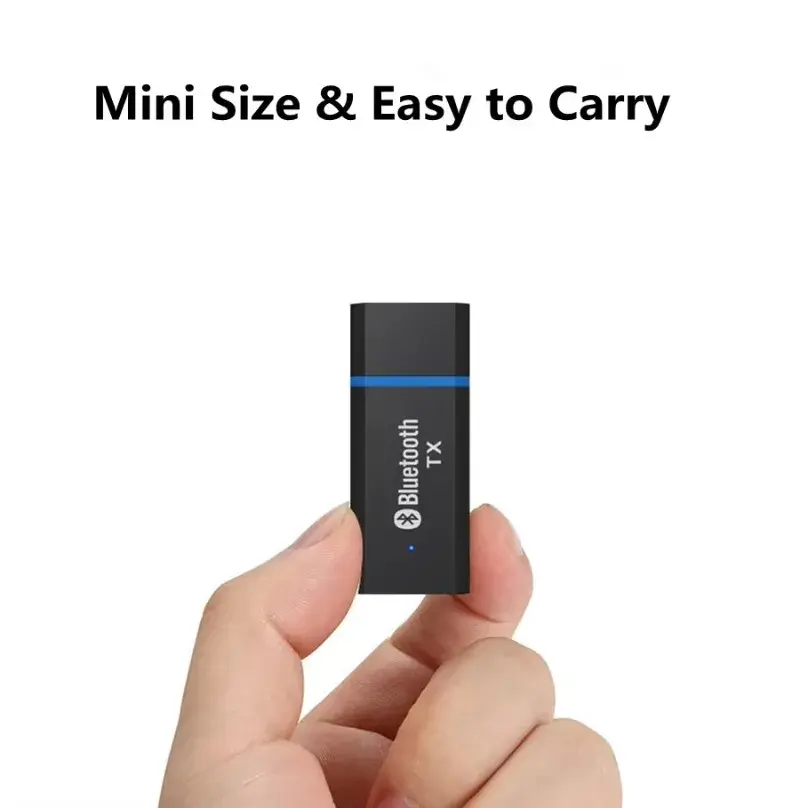 Bluetooth Transmitter 5.0 EDR Audio Adapter For TV PC Headphones 3.5MM Jack AUX USB Stereo Music Wireless Adapter Plug & Play