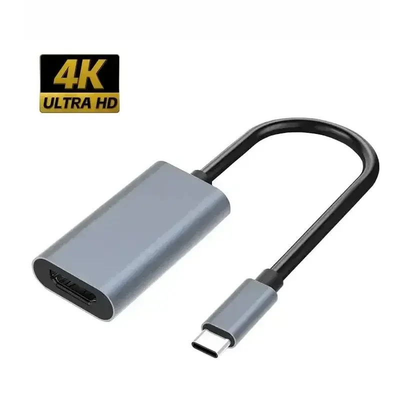Type C to HDMI-Compatible 4K Adapter USB C USB3.1 Male to HDTV Female Converter Cable Low latency for Laptop Tablet TV MacBook