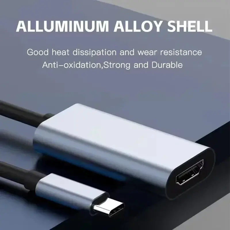 Type C to HDMI-Compatible 4K Adapter USB C USB3.1 Male to HDTV Female Converter Cable Low latency for Laptop Tablet TV MacBook
