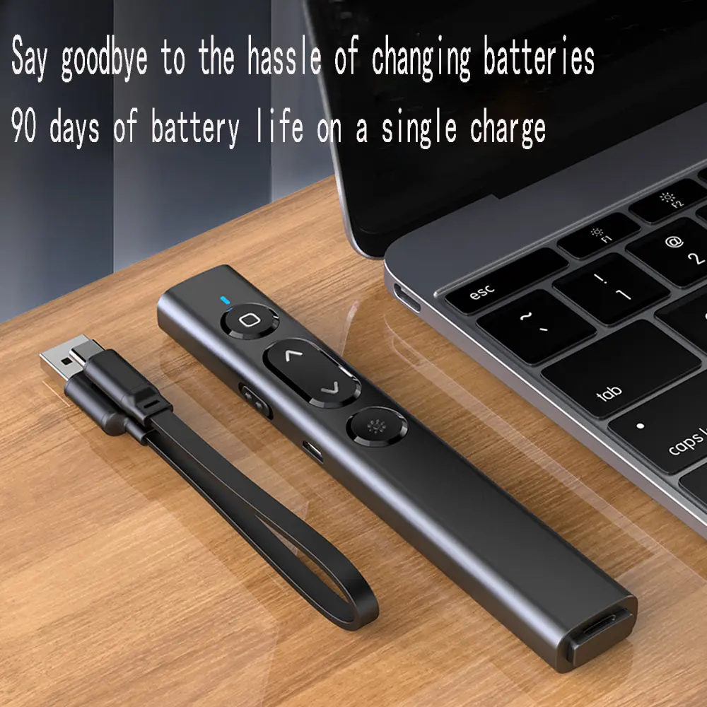 Rechargeable Wireless Presenter Pointer Remote Control Presentation Clicker For Powerpoint Office School Supplies