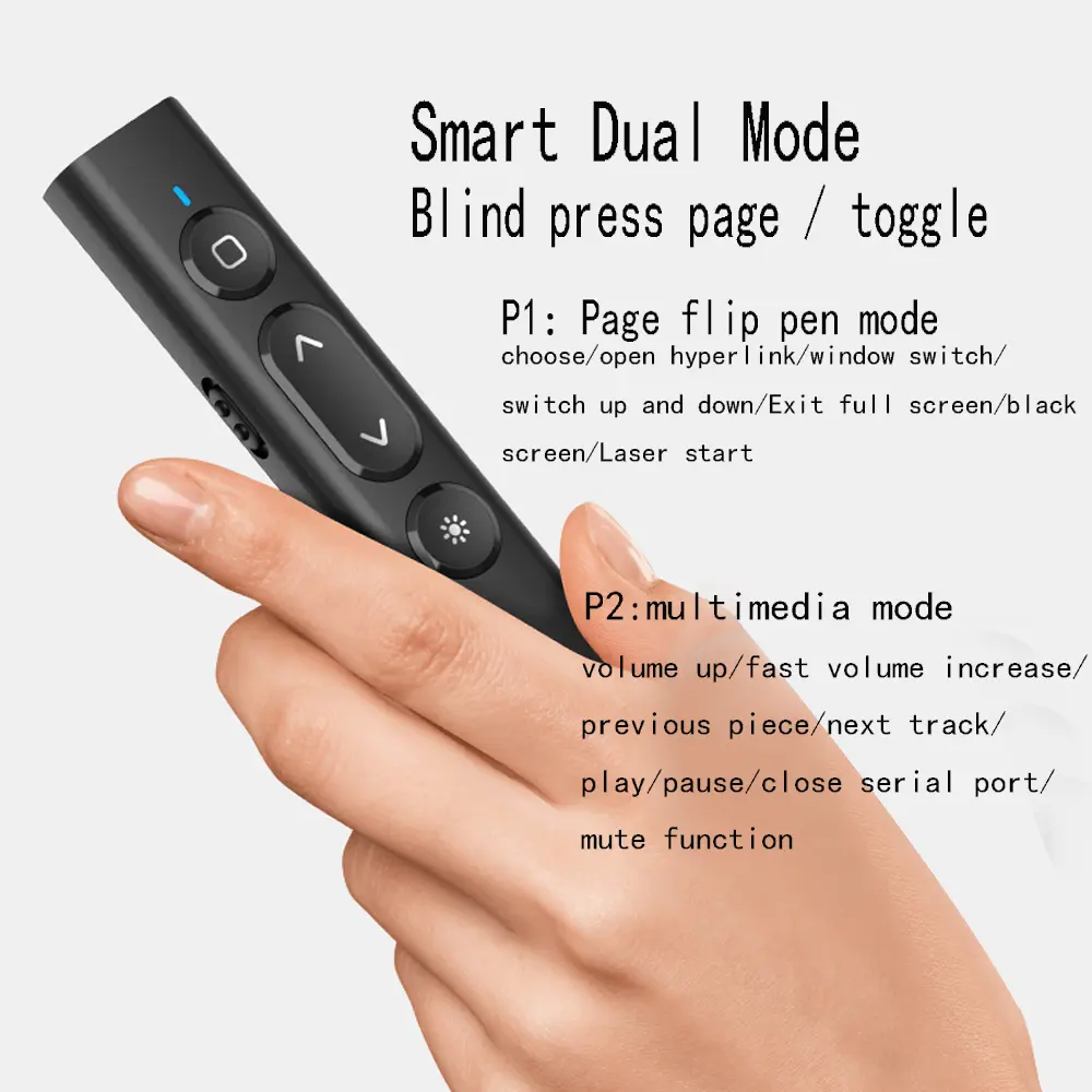 Rechargeable Wireless Presenter Pointer Remote Control Presentation Clicker For Powerpoint Office School Supplies