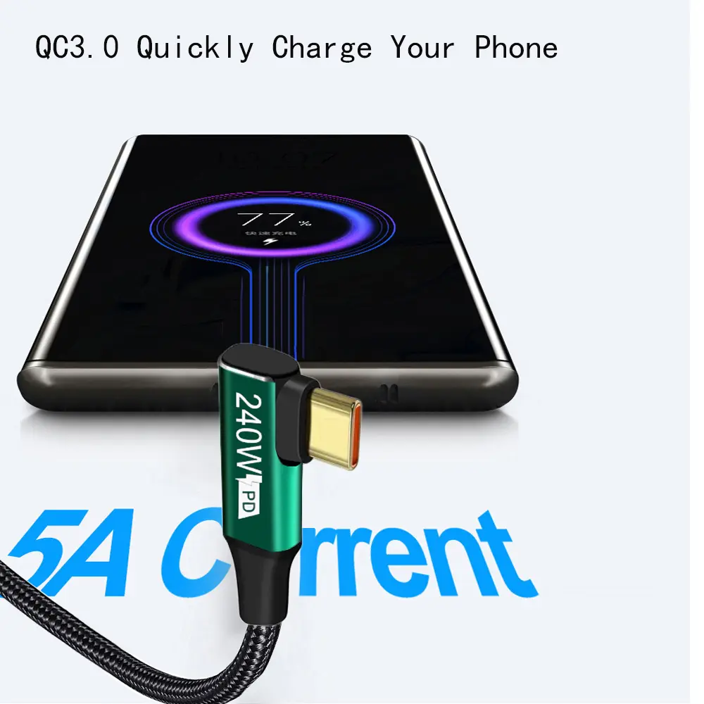 240W PD Fast Charging Cable USB Type C to C Cable Wire for iPhone 15 Plus PS5 Switch Samsung MacBook Pro 5A Fast Charging Cable