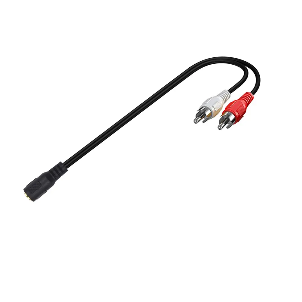New 3.5MM Female Connector Jack Stereo Cable Y Plug To 2 RCA Male Adapter 3.5 Audio Aux Socket Headphone Music Wire