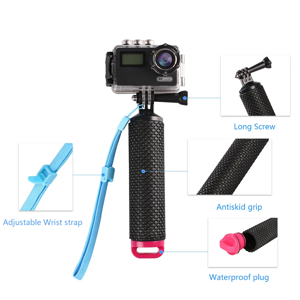 New Float Hand Grip Buoyancy Rod Pole Stick Monopod Tripod for Gopro Go Pro Hero 9/8/7/6/5/4/3 Xiomi Yi 2 4K Action Camera