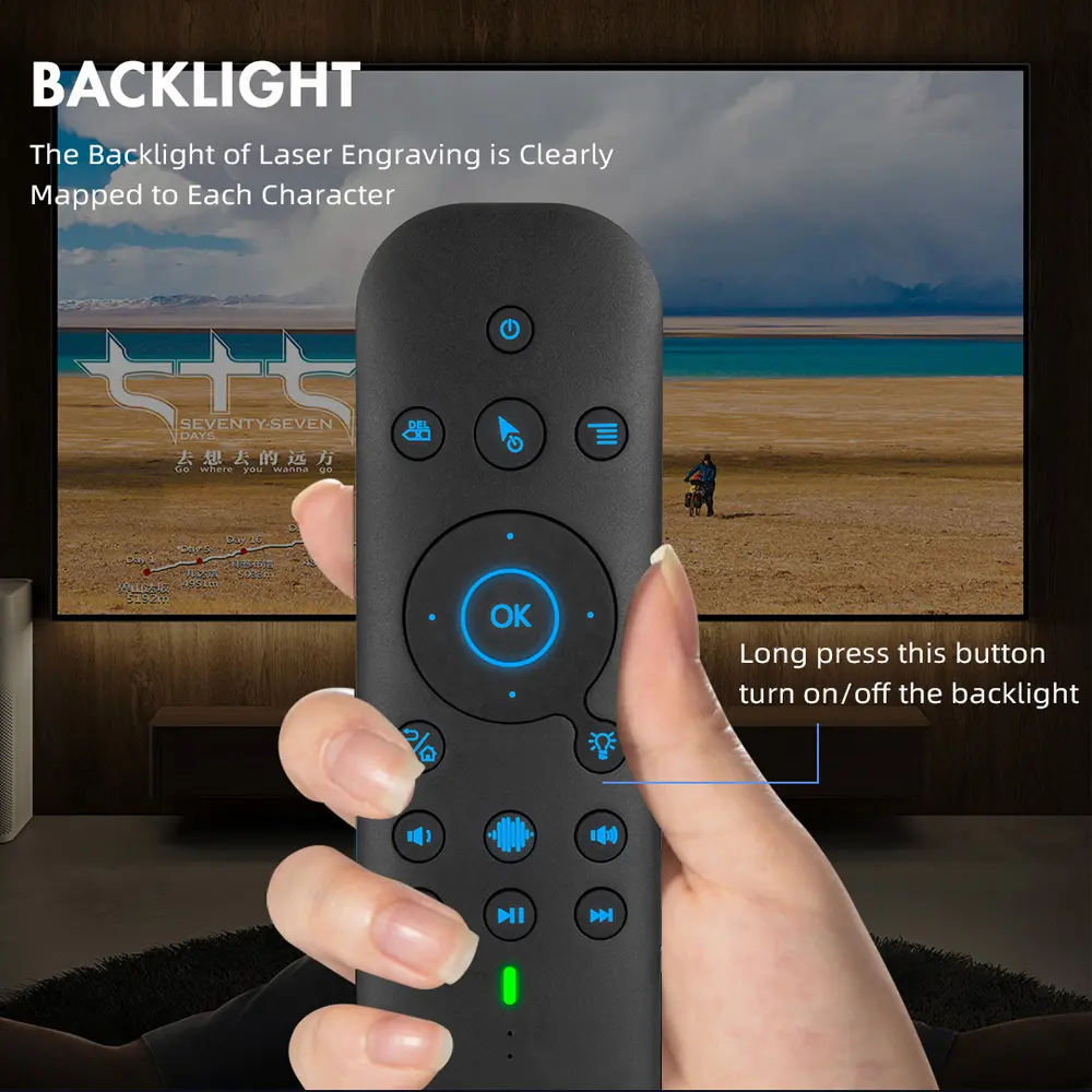 G60S PRO Dual Mode Voice Bluetooth Flying Mouse with Backlight Band Learning 2.4G Wireless For Android TV Box PC