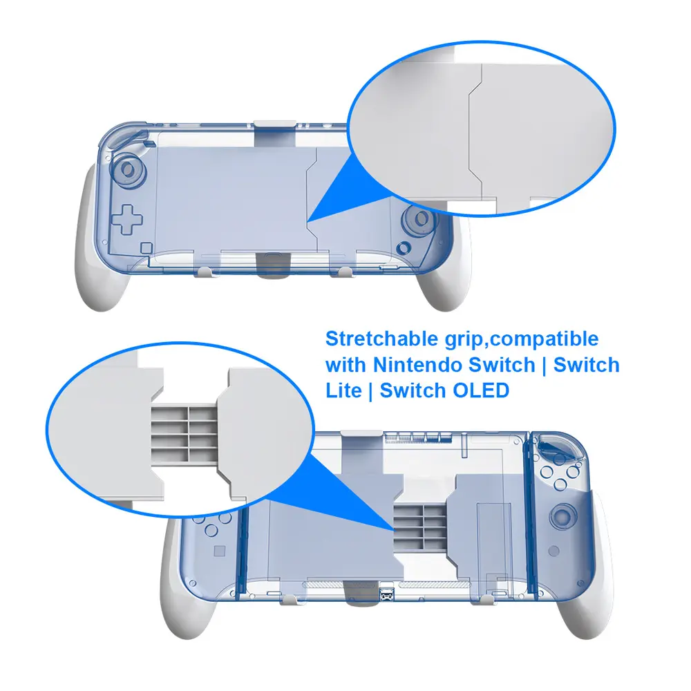 3in1 Grip Handle for Nintend Switch OLED/Switch Lite Console Stretch Game Holder Protective Shell Handle Stretch Grip Handle