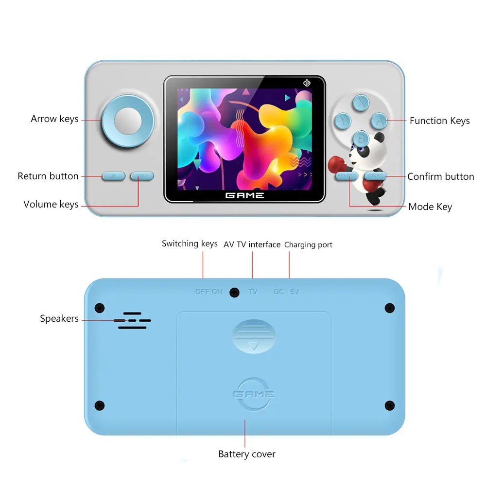 Retro Classic Handheld Game Console Arcade Game Console 520 in 1 Games Player Rechargeable for TV Projector Game Consol S5
