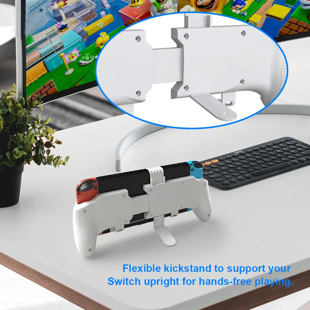 3in1 Grip Handle for Nintend Switch OLED/Switch Lite Console Stretch Game Holder Protective Shell Handle Stretch Grip Handle