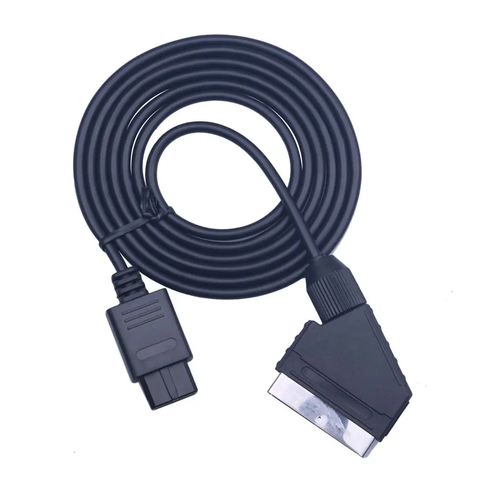 1.8m A/V TV Video Game cable Scart Cable For SNES for N-GC for SFC for Nintendo Gamecube Console Compatible with NTSC System