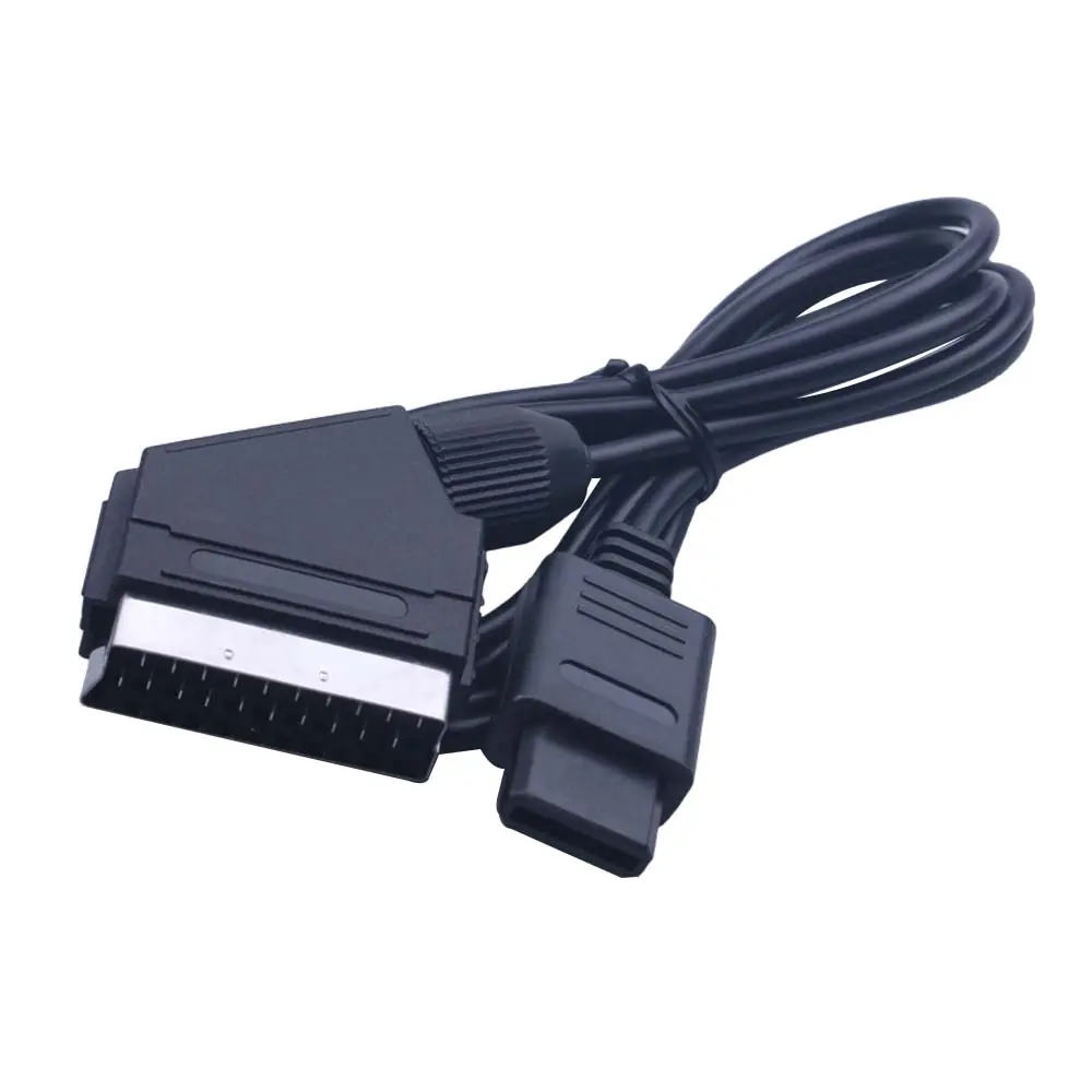 1.8m A/V TV Video Game cable Scart Cable For SNES for N-GC for SFC for Nintendo Gamecube Console Compatible with NTSC System