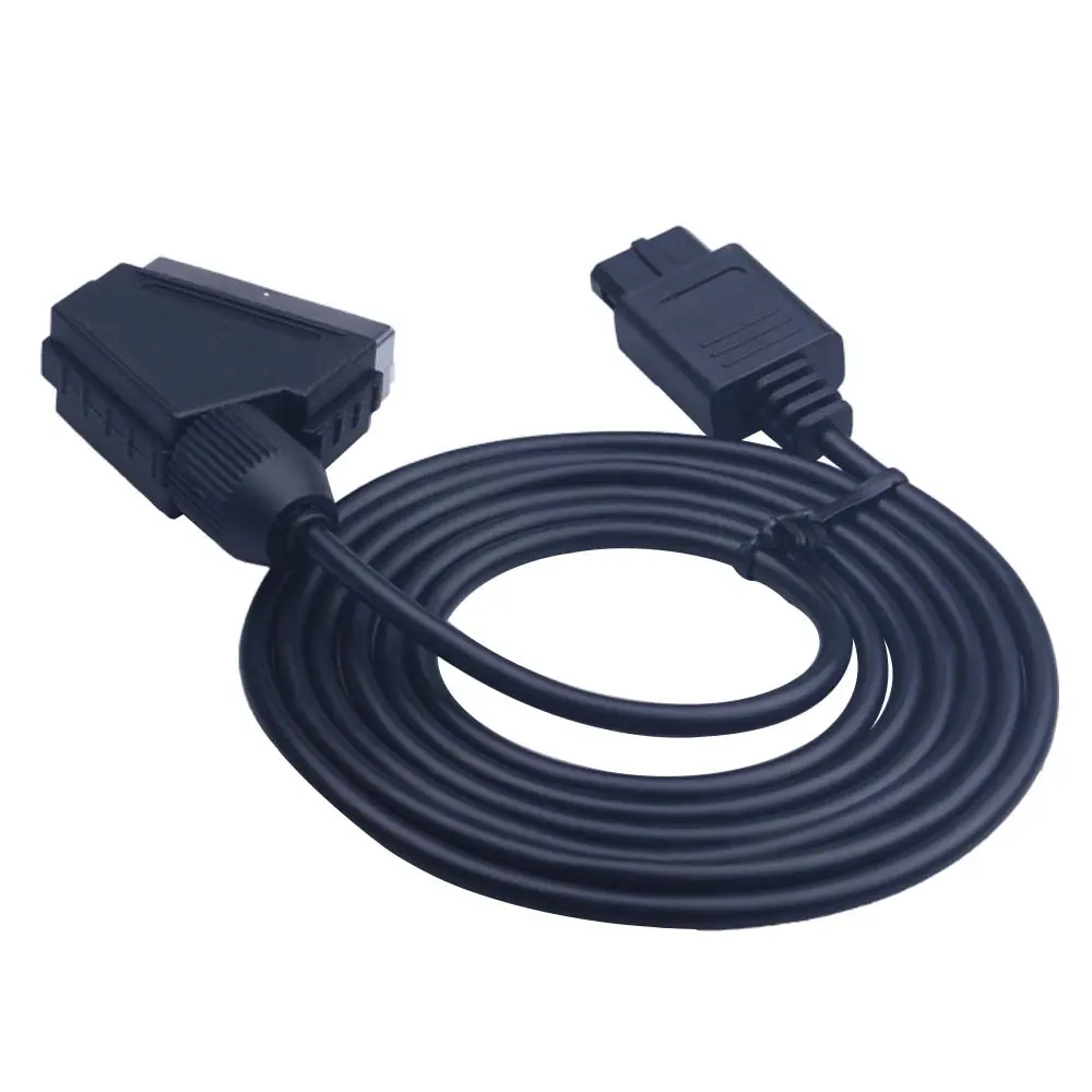 1.8m A/V TV Video Game cable Scart Cable For SNES for N-GC for SFC for Nintendo Gamecube Console Compatible with NTSC System