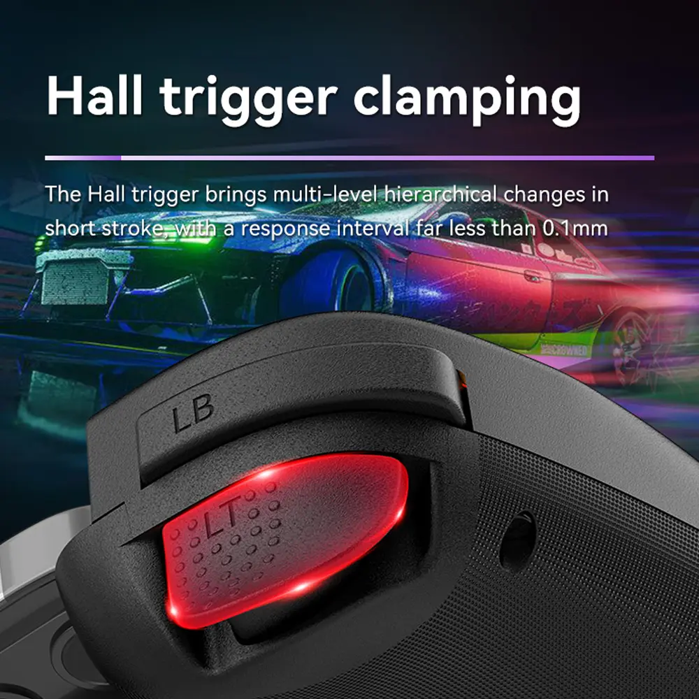 RGB Light D8 Telescopic Game Controller with Turbo/6-axis Gyro/Vibration Bluetooth Gamepad for Android iOS PS3 PS4 Switch PC