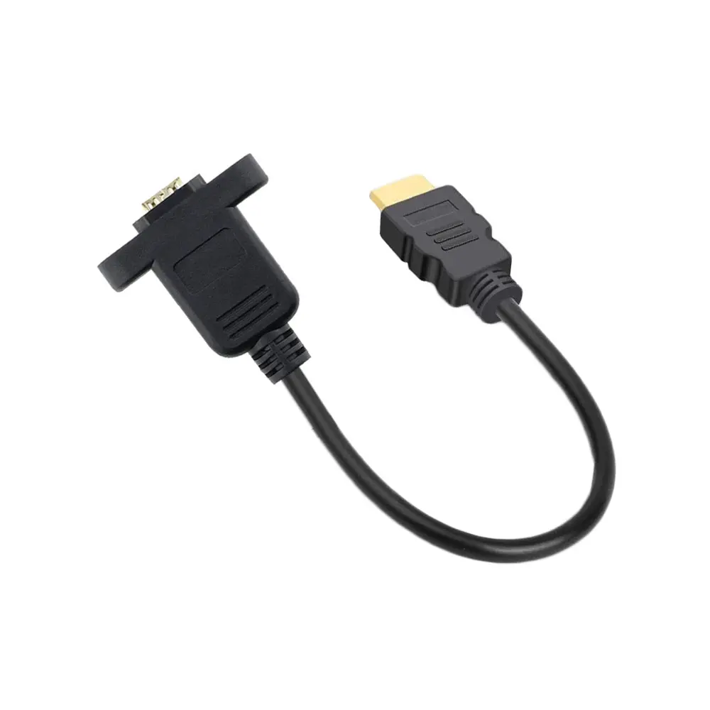 Elistooop Gold Plated HDMI-Compatible Extension Cable Male to Female With Screw Panel V1.4 HD 1080P For PSP HDTV 30cm