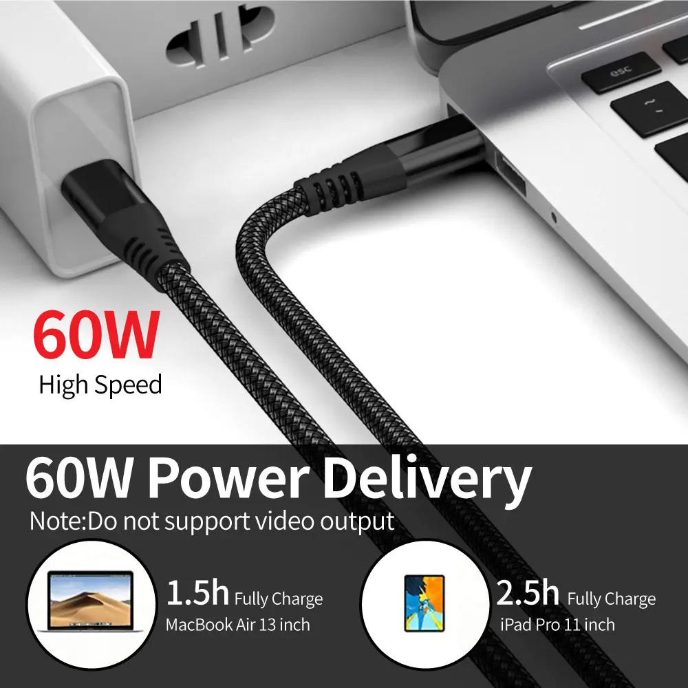 60W USB C To USB Type C Cable USBC PD Fast Charging Charger Cord USB-C TypeC Cable 1m/2m/3m For Macbook Samsung Xiaomi Huawei