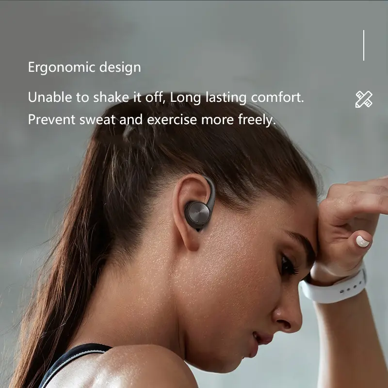 R200 TWS Bluetooth Wireless Headphones Waterproof Ear Hooks Bluetooth Earphones HiFi Stereo Music Earbuds with Microphone