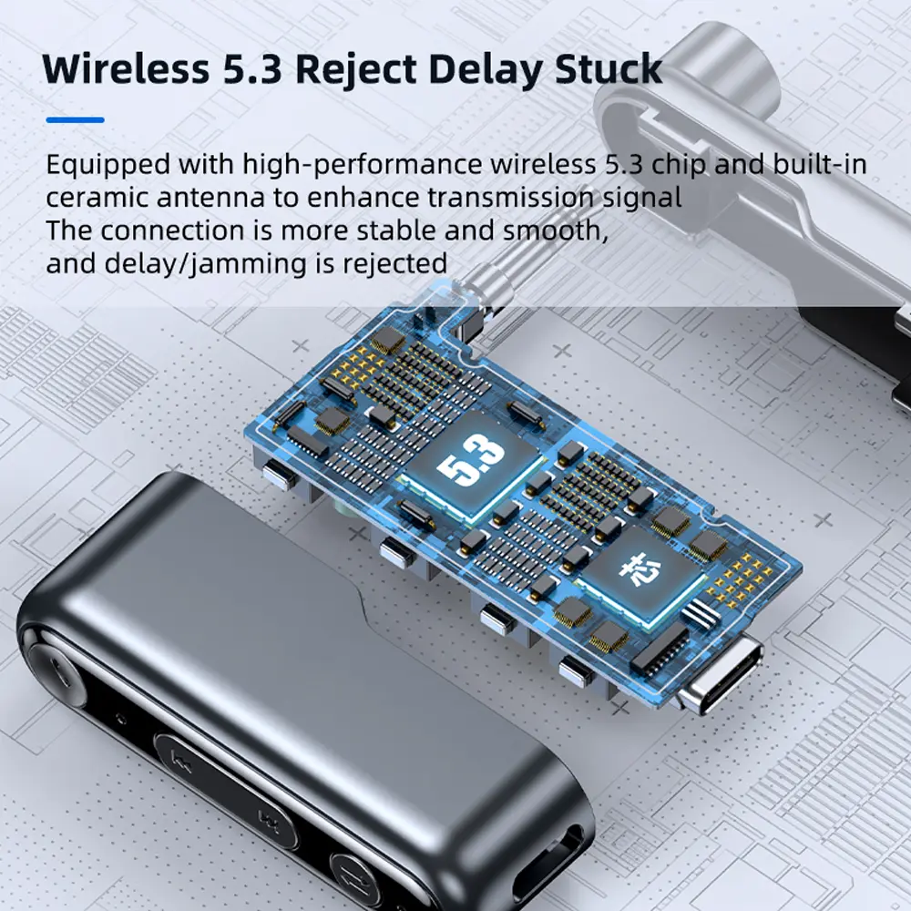 Wireless 5.3 Car Bluetooth Adapter Audio Receiver for Music Hands-Free Calls 3.5mm AUX Adapter for Car Home Stereo Headphones
