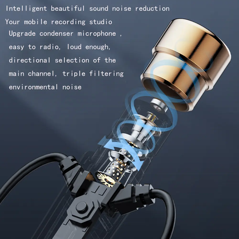 KT-02 3.5MM Jack Wired Headphone Sport Headset Noise Cancelling Earphones With Microphone Dynamic HD For Live Singing Recording