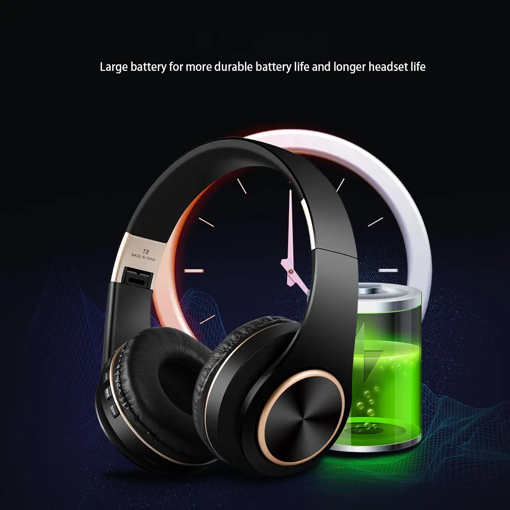 Foldable Blutooth Headphones Noise Canceling Music MP3 Player Sport Hedset Bluetooth Earphone Big Ear Phones Earphones