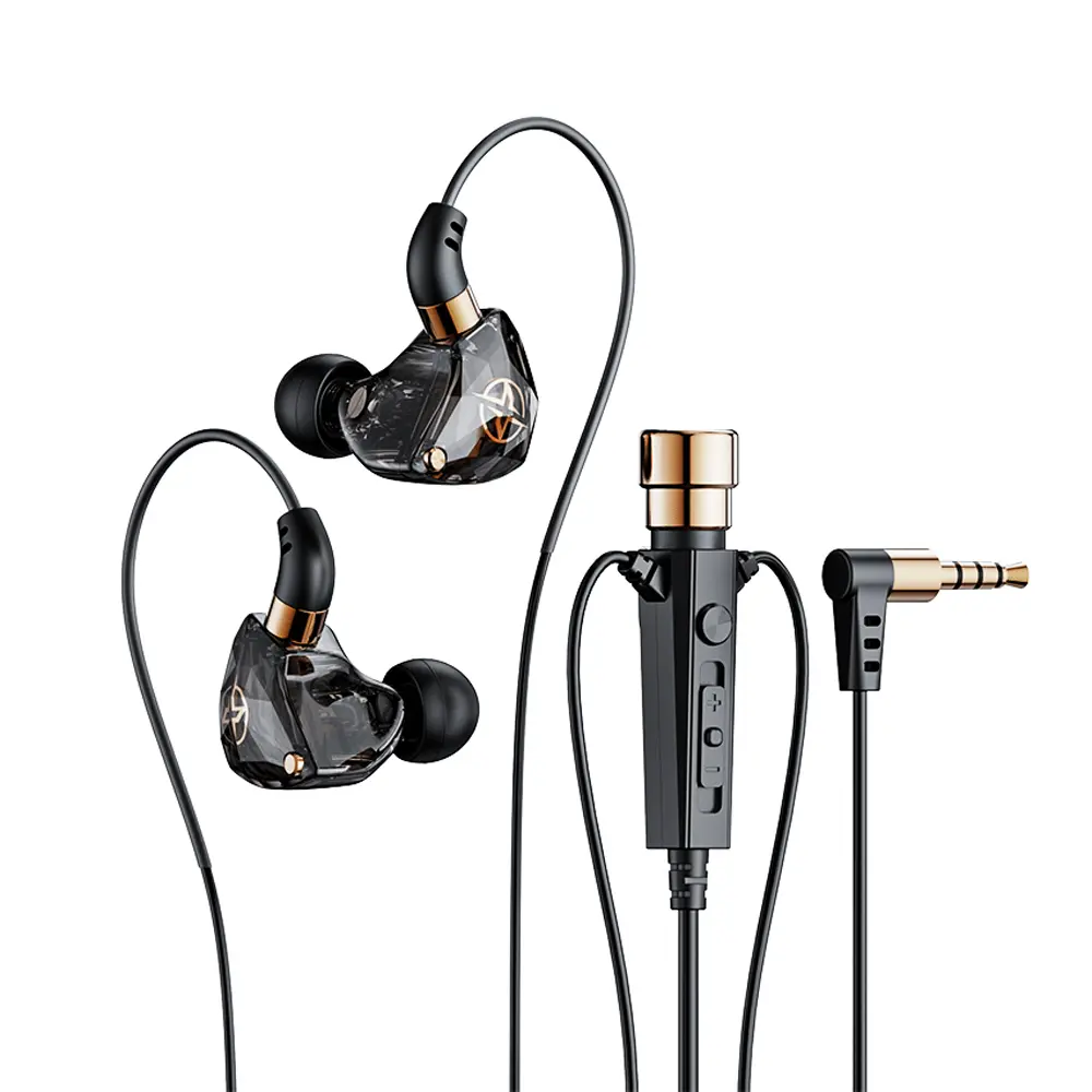 KT-02 3.5MM Jack Wired Headphone Sport Headset Noise Cancelling Earphones With Microphone Dynamic HD For Live Singing Recording
