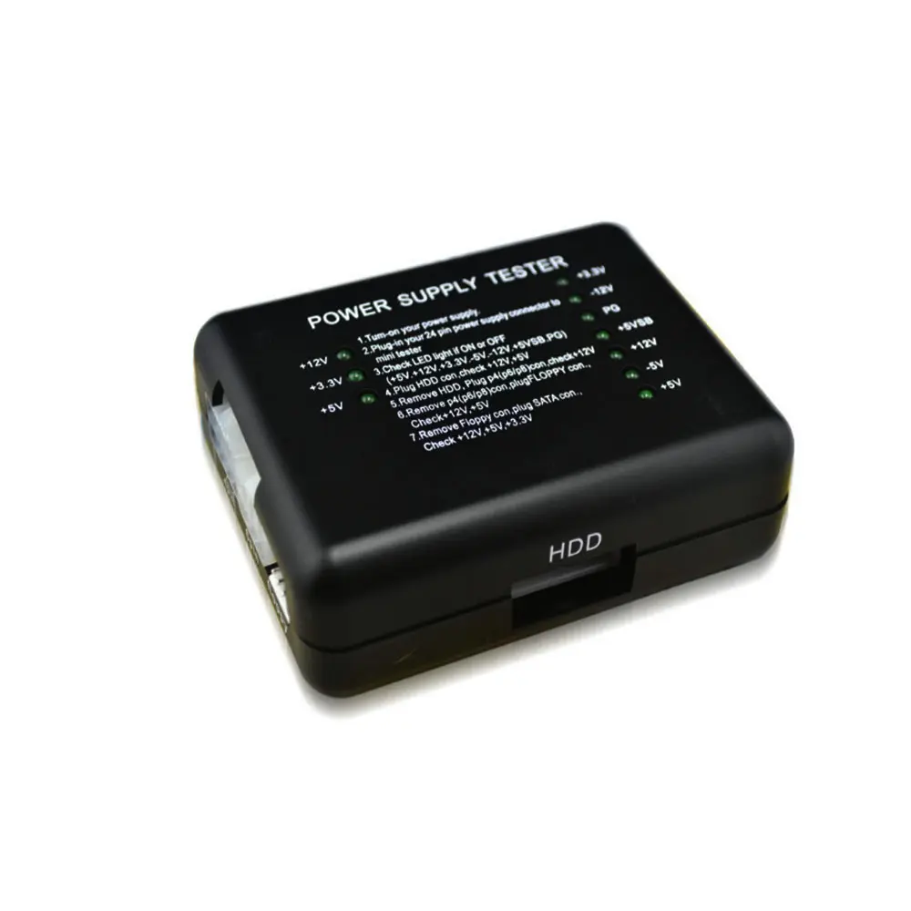 20/24 Pin PC Computer Power Supply Tester Checker LED for PSU ATX SATA HDD Meter Measuring  12V 5V 3.3V for PC ATX SATA