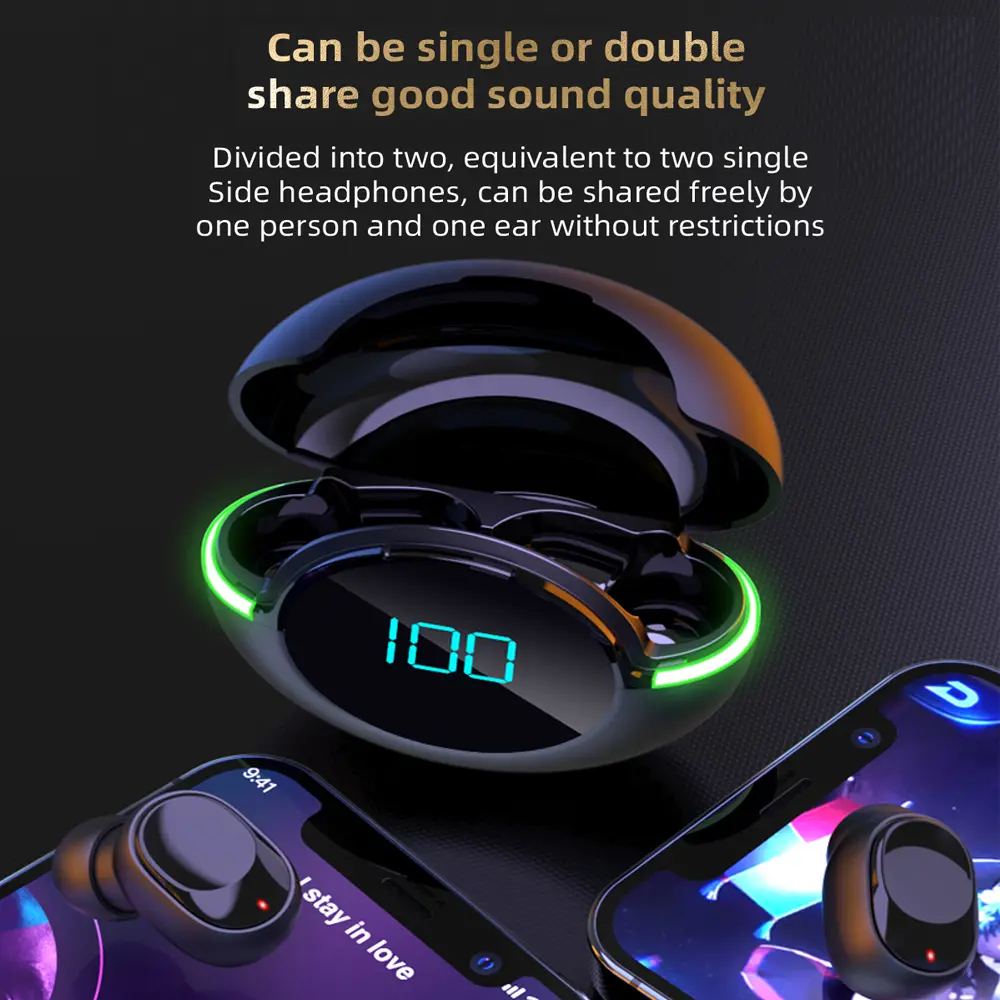 Y80 TWS Wireless Headphones Touch Control LED Display Wireless Bluetooth Headset by Mic Fone Earphones Air Pro Earbuds