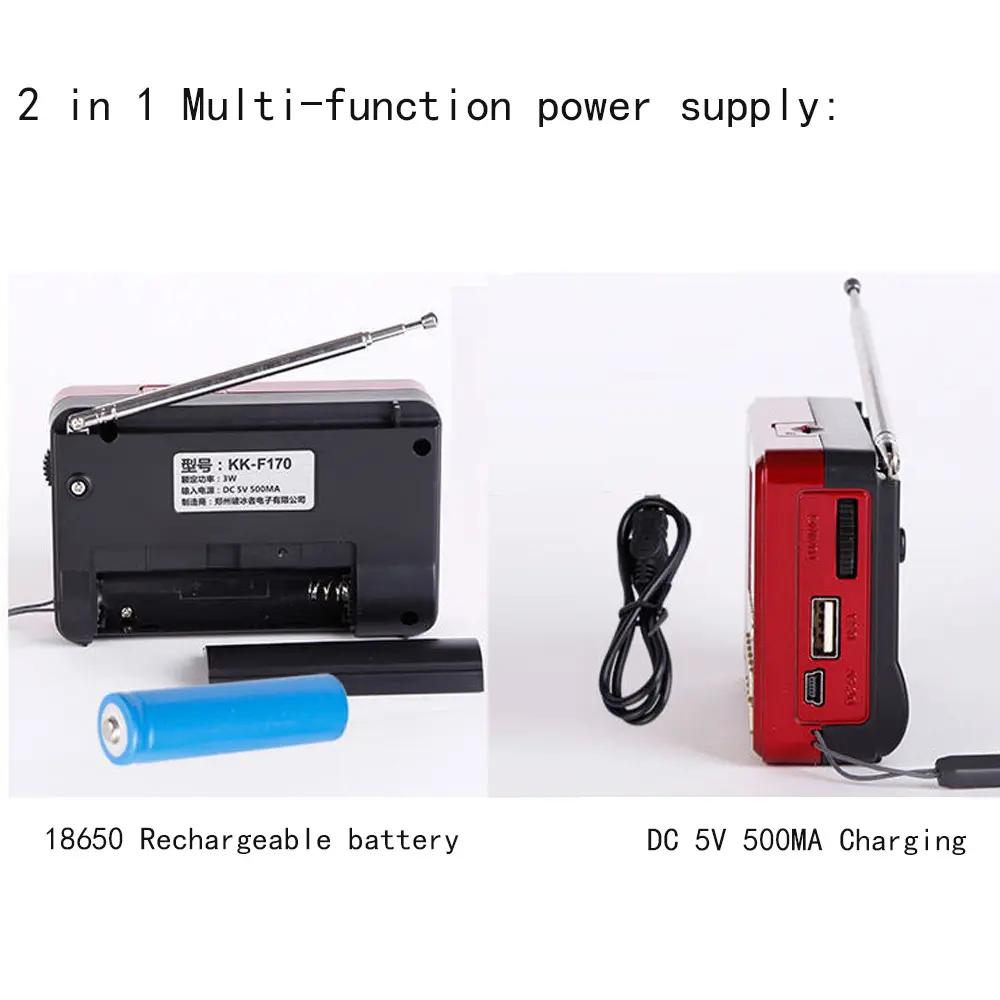 Digital FM/AM/SW Stereo Radio Speaker Support USB TF MP3 Music Player Telescopic Antenna Handsfree Pockets Receiver Outdoor