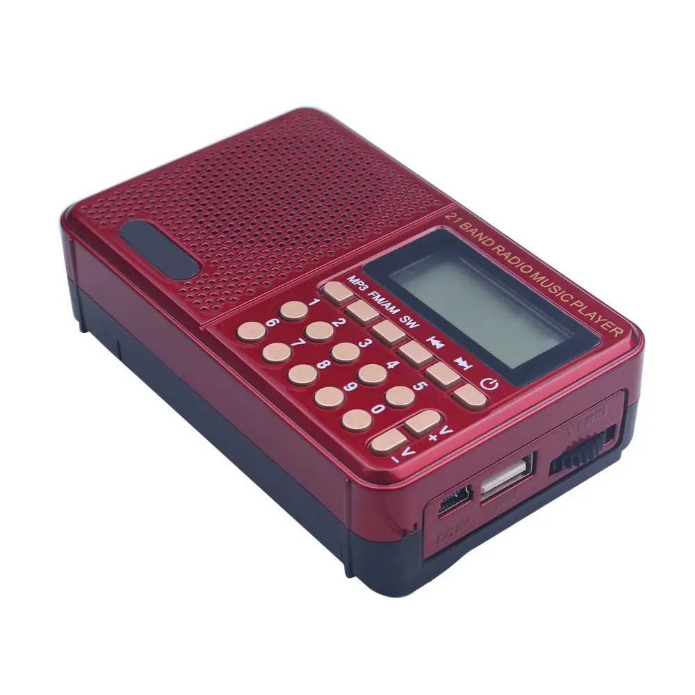Digital FM/AM/SW Stereo Radio Speaker Support USB TF MP3 Music Player Telescopic Antenna Handsfree Pockets Receiver Outdoor