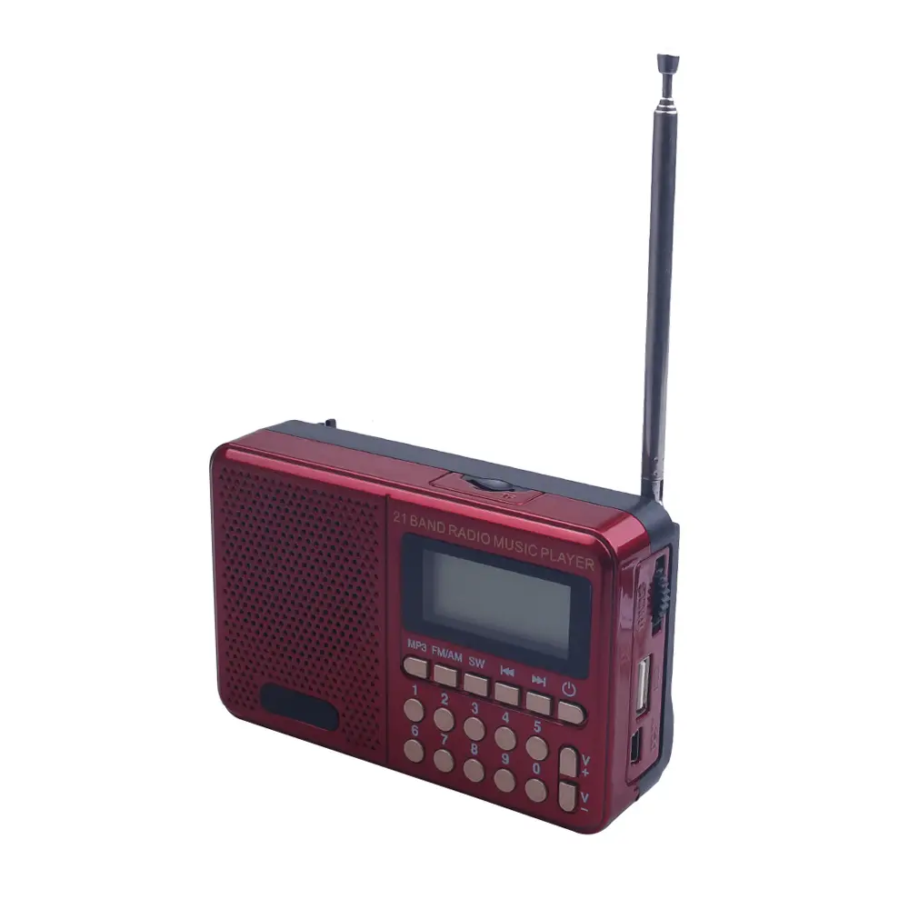 Digital FM/AM/SW Stereo Radio Speaker Support USB TF MP3 Music Player Telescopic Antenna Handsfree Pockets Receiver Outdoor