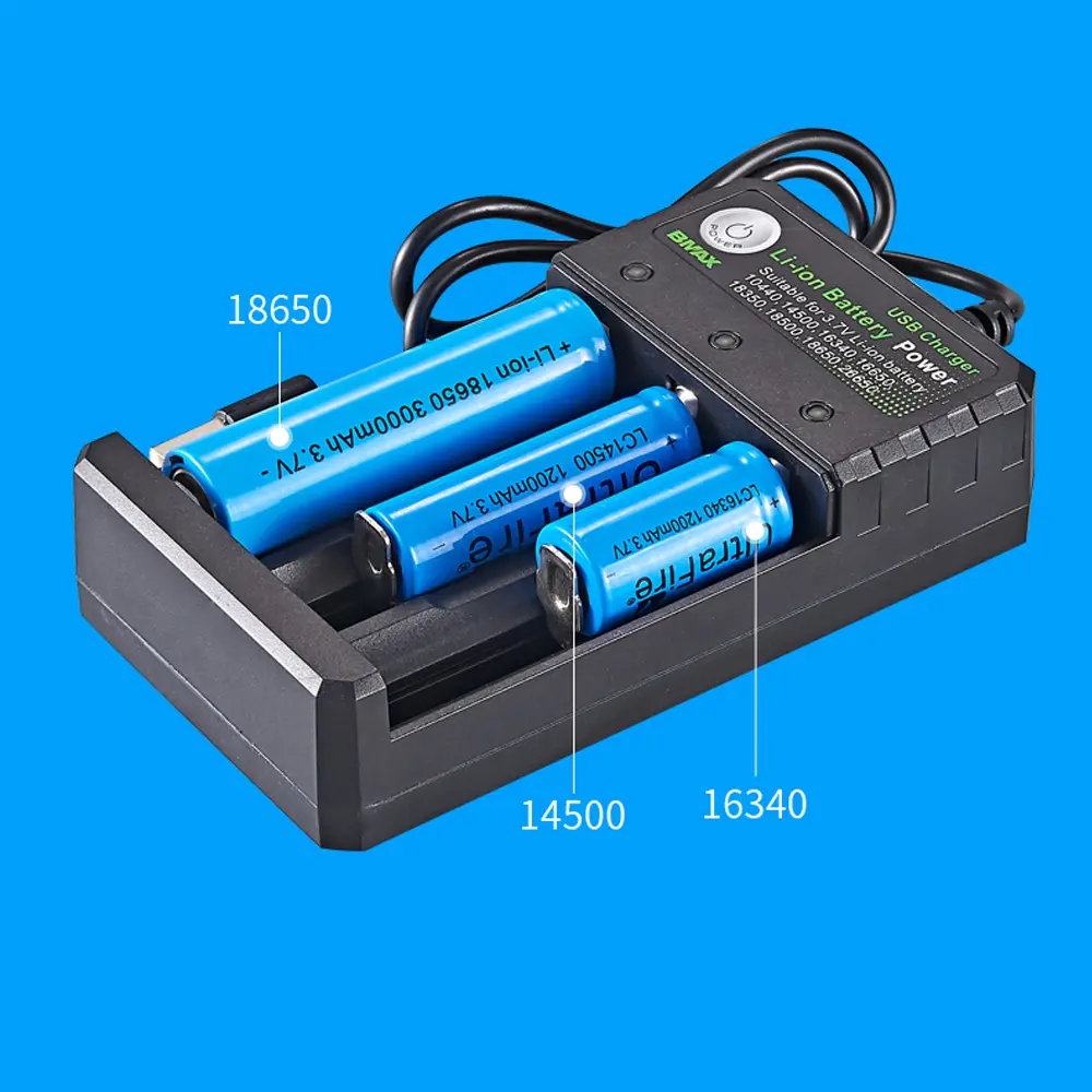 3.7V 18650 Charger Li-ion Battery USB Independent Charging For 18350 16340 14500 26650 Rechargeable Batteries LED Charging