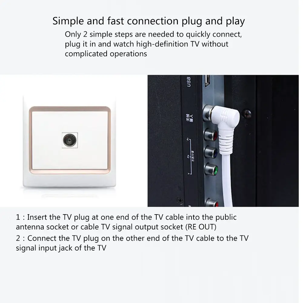 3m Antenna Television PAL Male To Male F Type Coaxial Cable Connector TV RF Coaxial Cable