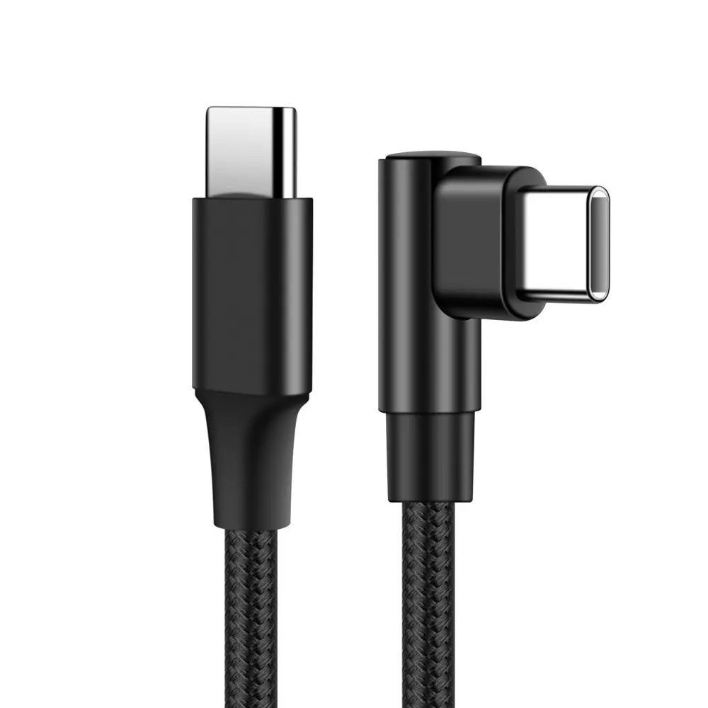 60W USB Type C To USB C Cable 90 Degree Angle Fast Charging Type-C Date Wire For iPad MacBook Pro Xiaomi Samsung Huawei
