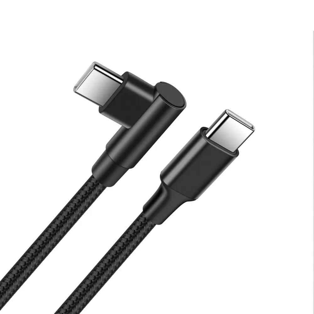 60W USB Type C To USB C Cable 90 Degree Angle Fast Charging Type-C Date Wire For iPad MacBook Pro Xiaomi Samsung Huawei